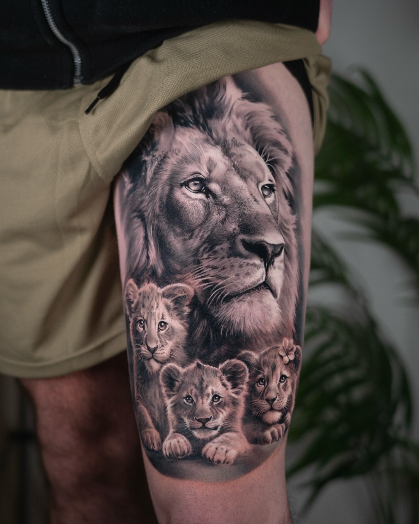 Lion and Three Cubs Family Legacy Tattoo Tattoo Design