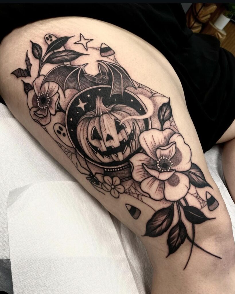 Enchanted Halloween Pumpkin Tattoo Tattoo Design