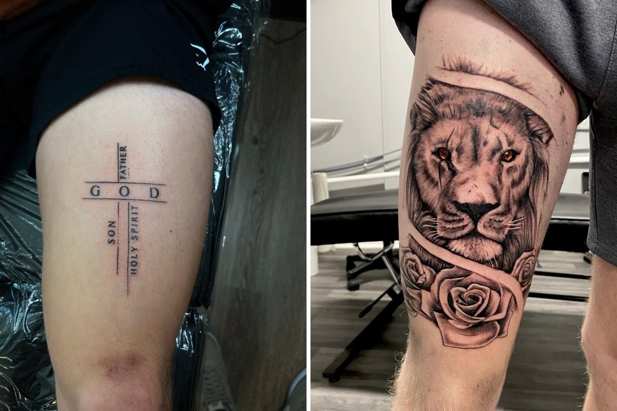 Men Thigh Tattoo Ideas For Meaningful and Timeless Ink Featured Lookbook Collage