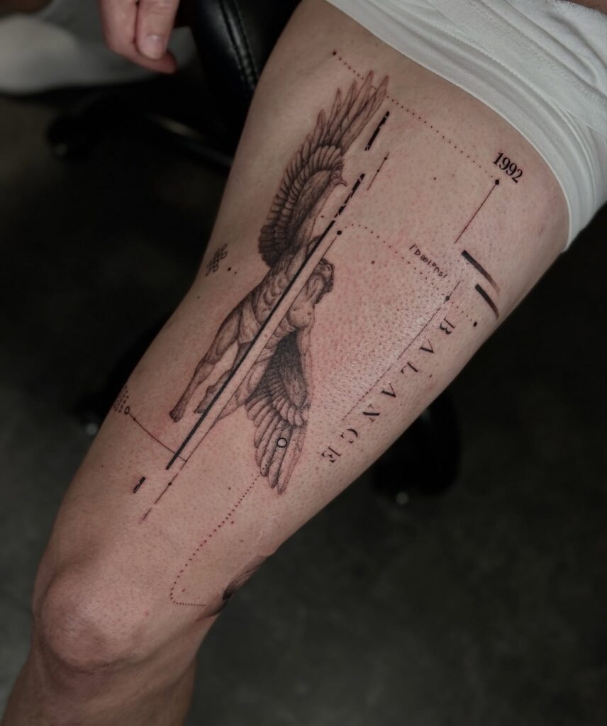 Geometric Angel Balance Tattoo Tattoo Design