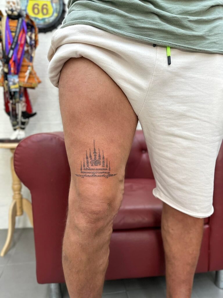 Geometric Tiger Thigh Tattoo Tattoo Design