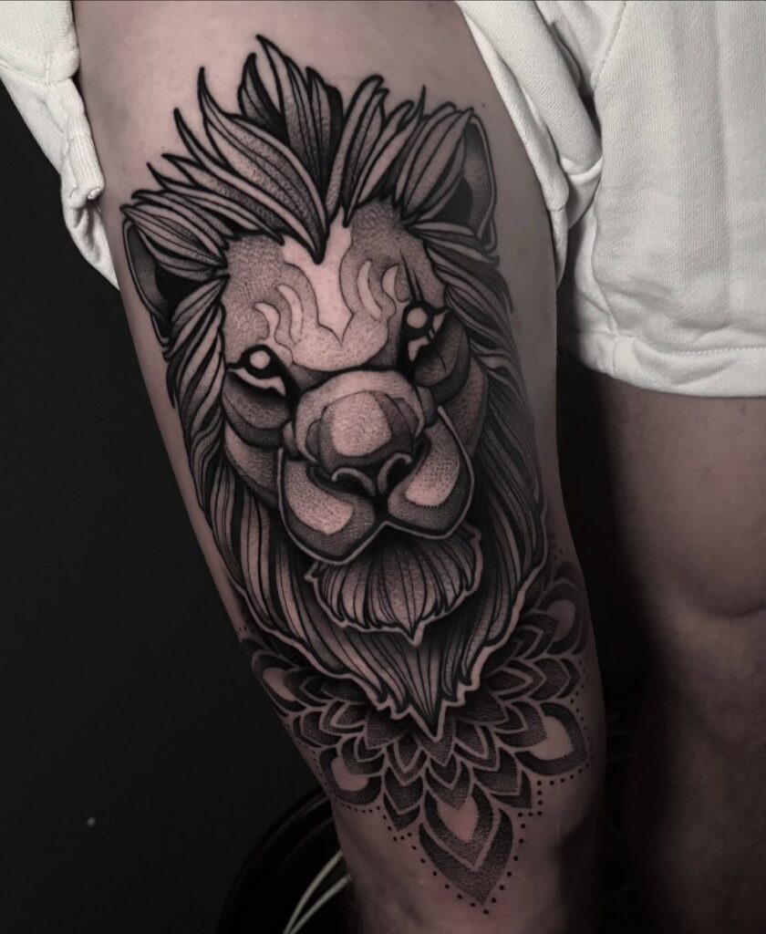 Medusa Stone Gaze Thigh Tattoo Tattoo Design