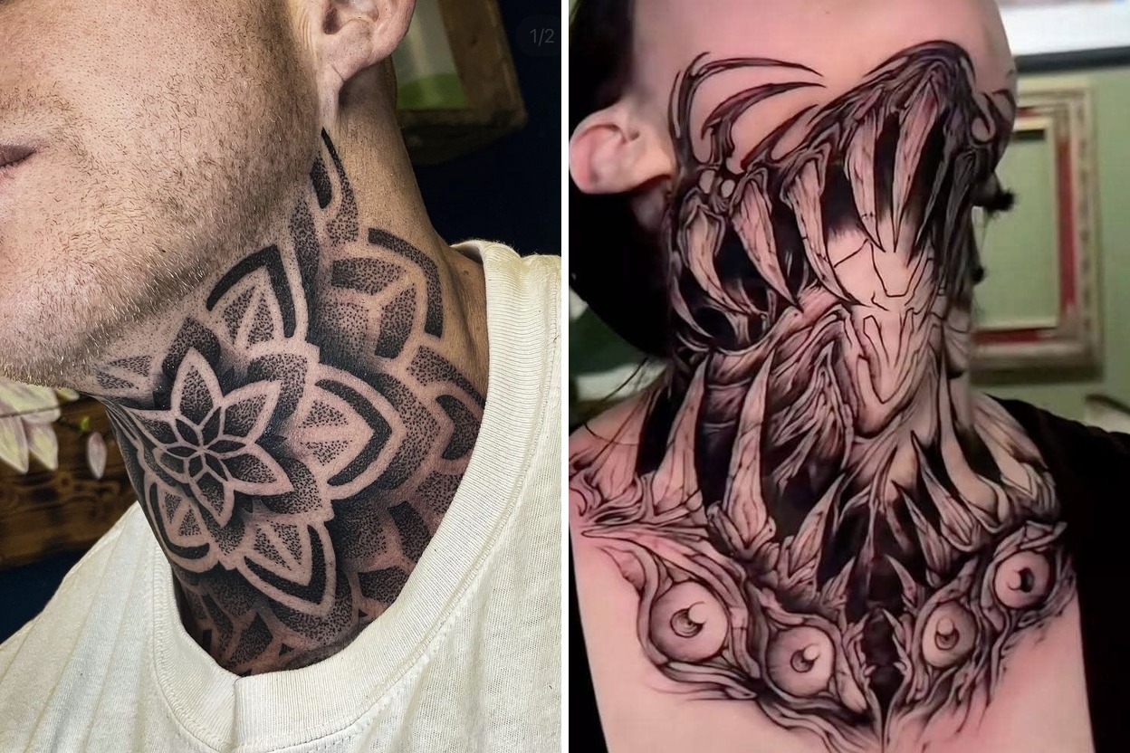 31+ Men Throat Tattoo Ideas & Inspiration Featured Lookbook Collage