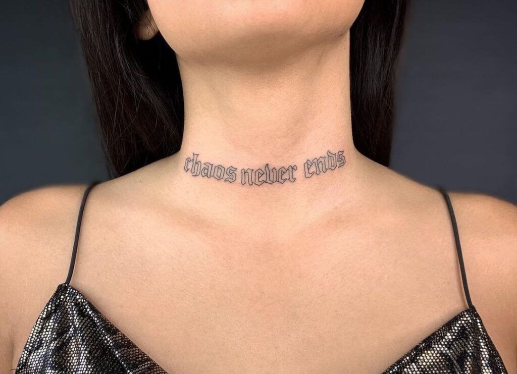 Minimal Script Women's Simple Throat Tattoo Tattoo Design