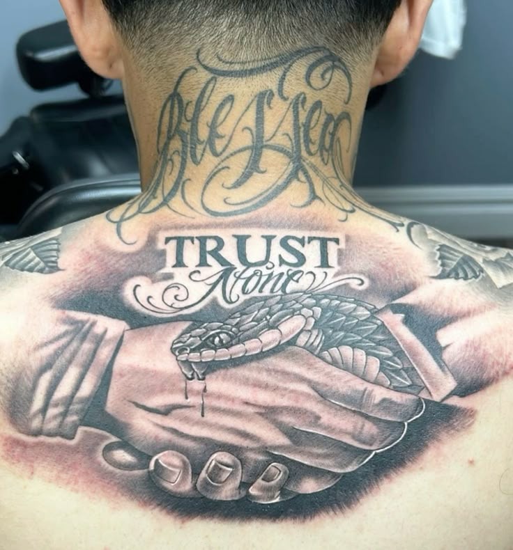 Leg Script Serpent Trust No One Tattoo Tattoo Design