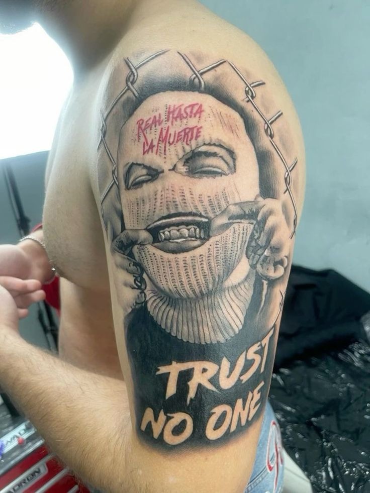 Minimal Gothic Trust No One Tattoo Tattoo Design