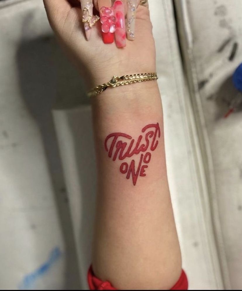 Realistic Snake Handshake Trust No One Tattoo Tattoo Design