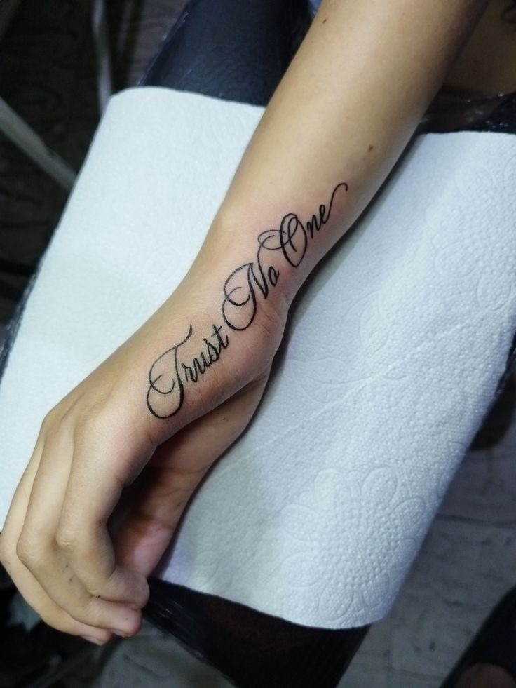 Red Ink with Rifle Trust No One Tattoo Tattoo Design