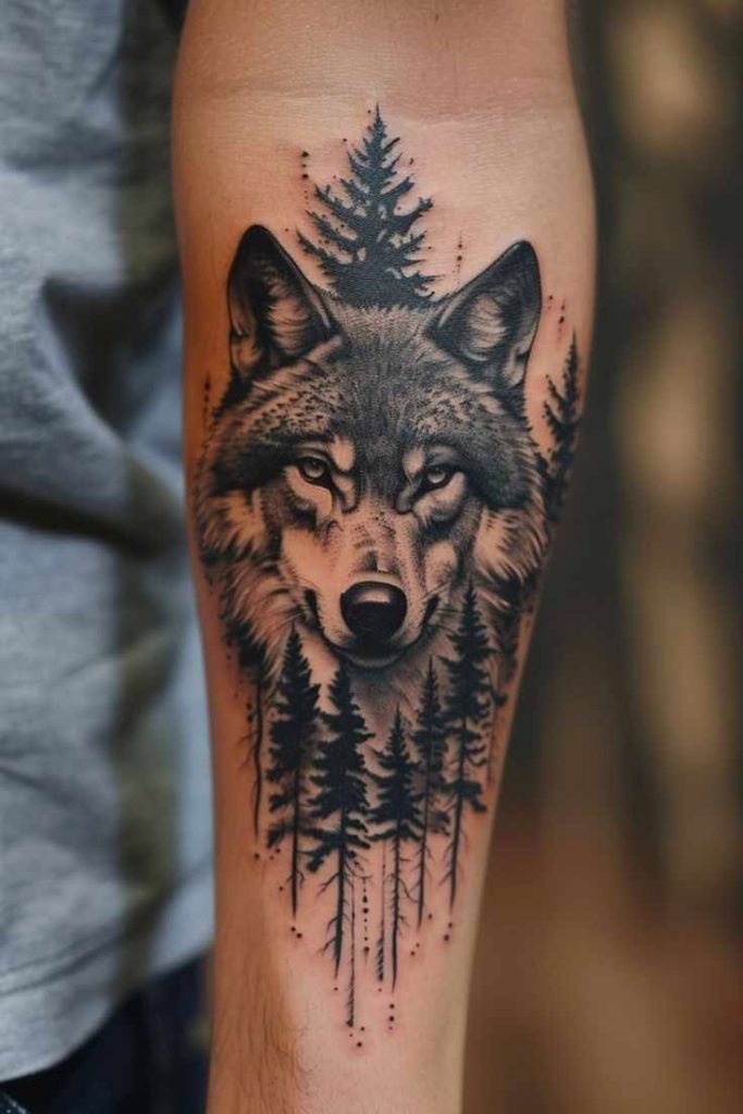 Fierce Howling Wolf Sleeve Tattoo Tattoo Design