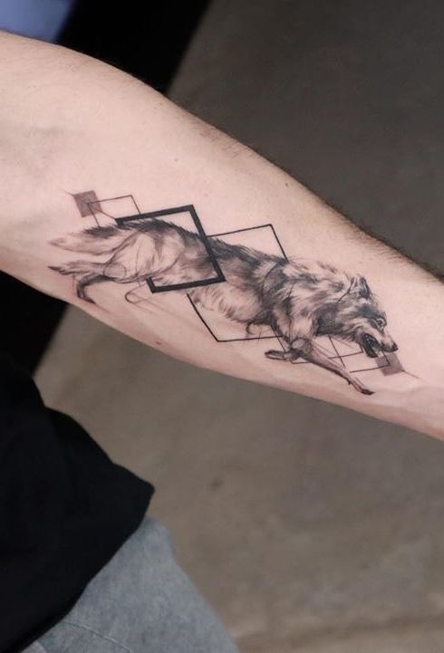 Majestic Wolf Portrait for the Forearm Tattoo Design