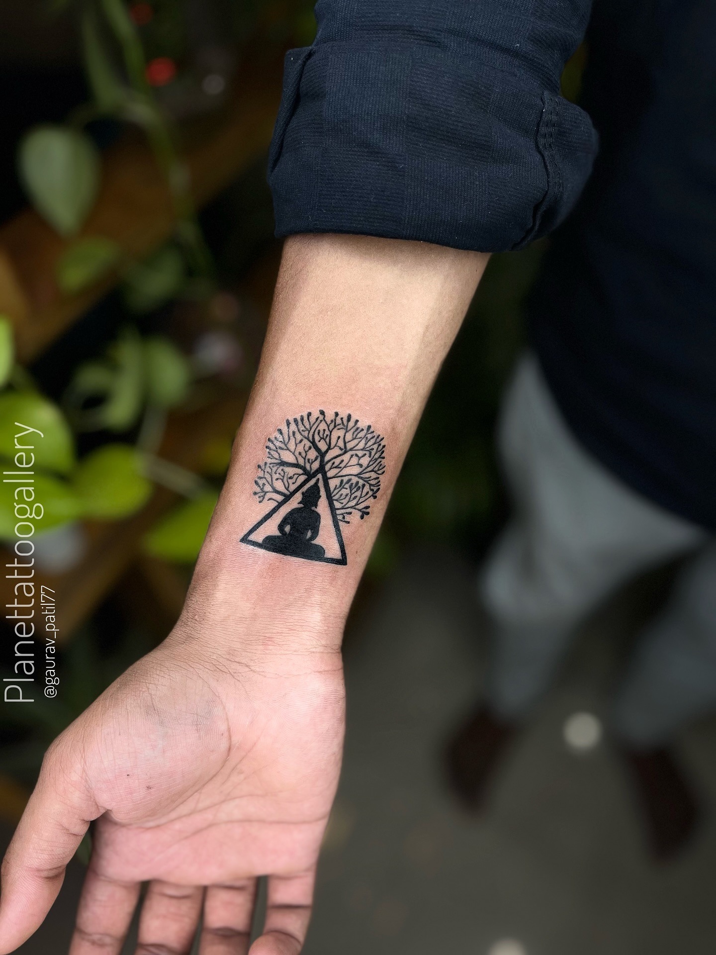 Abstract Blackwork Wrist Tattoo Tattoo Design