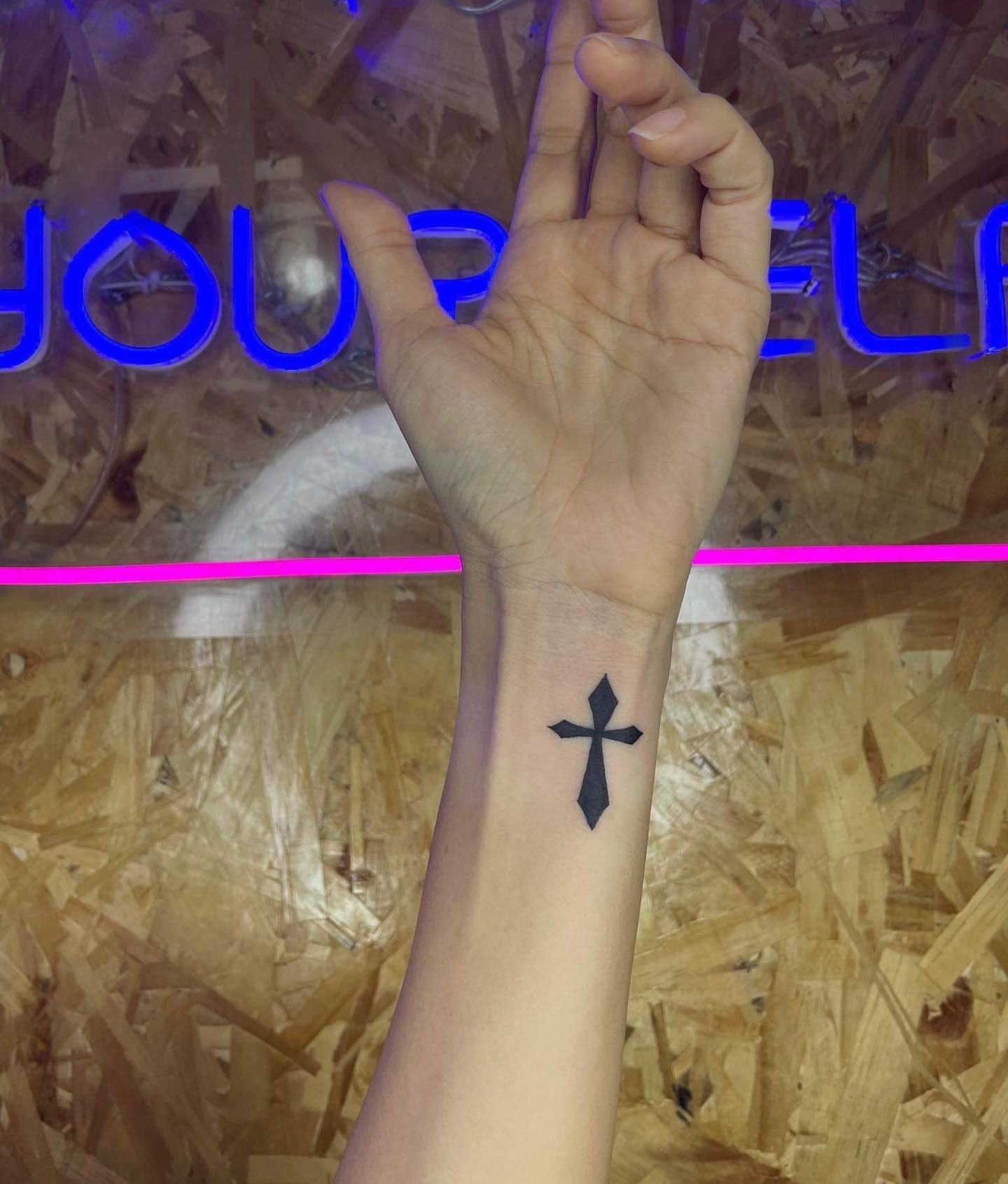 Black Cross Wrist Tattoo Tattoo Design