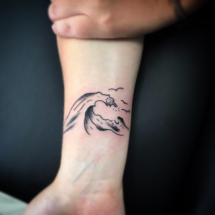 Ocean Wave Wrist Tattoo Tattoo Design