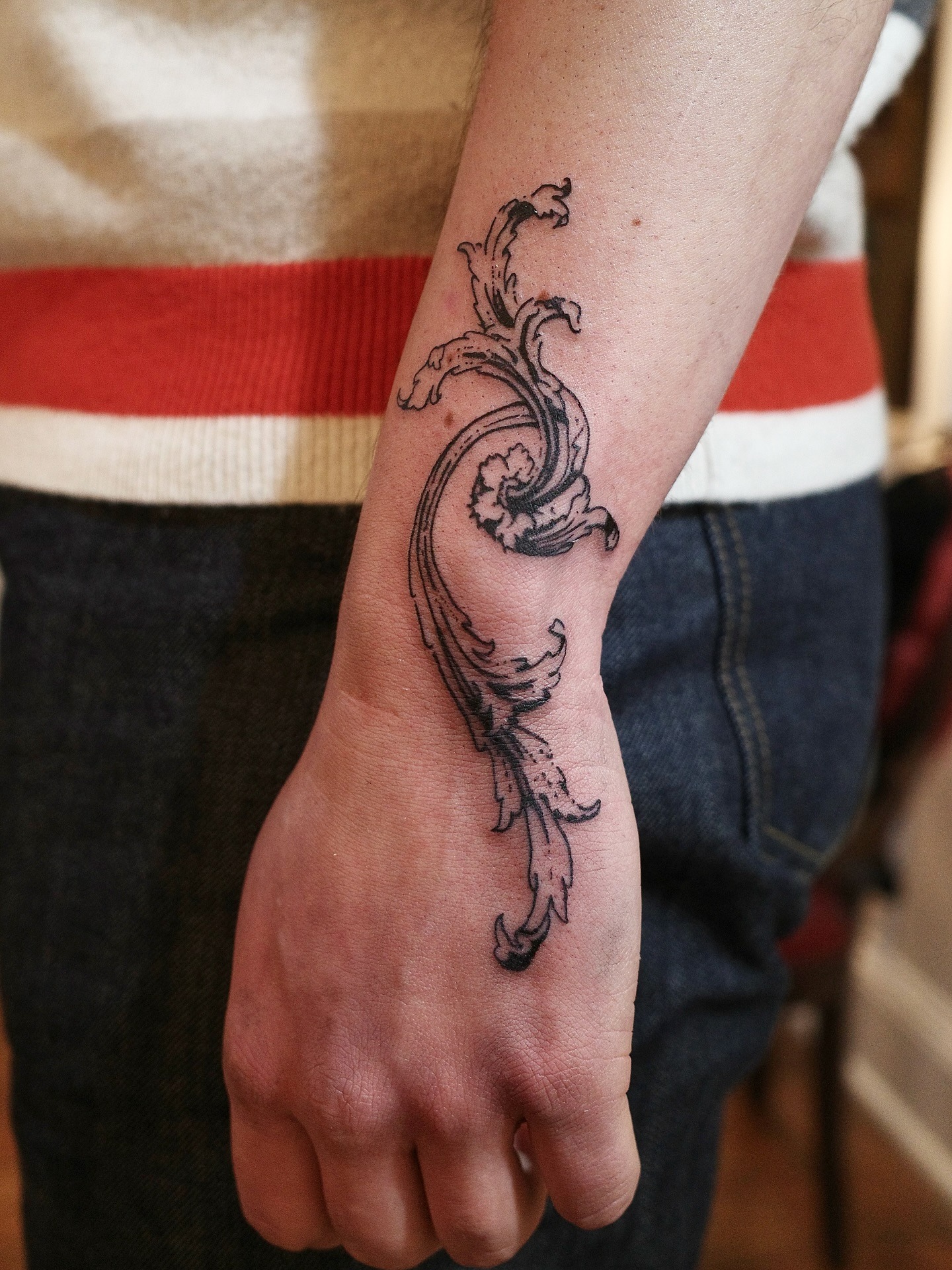 Ornamental Flow Wrist Tattoo Tattoo Design