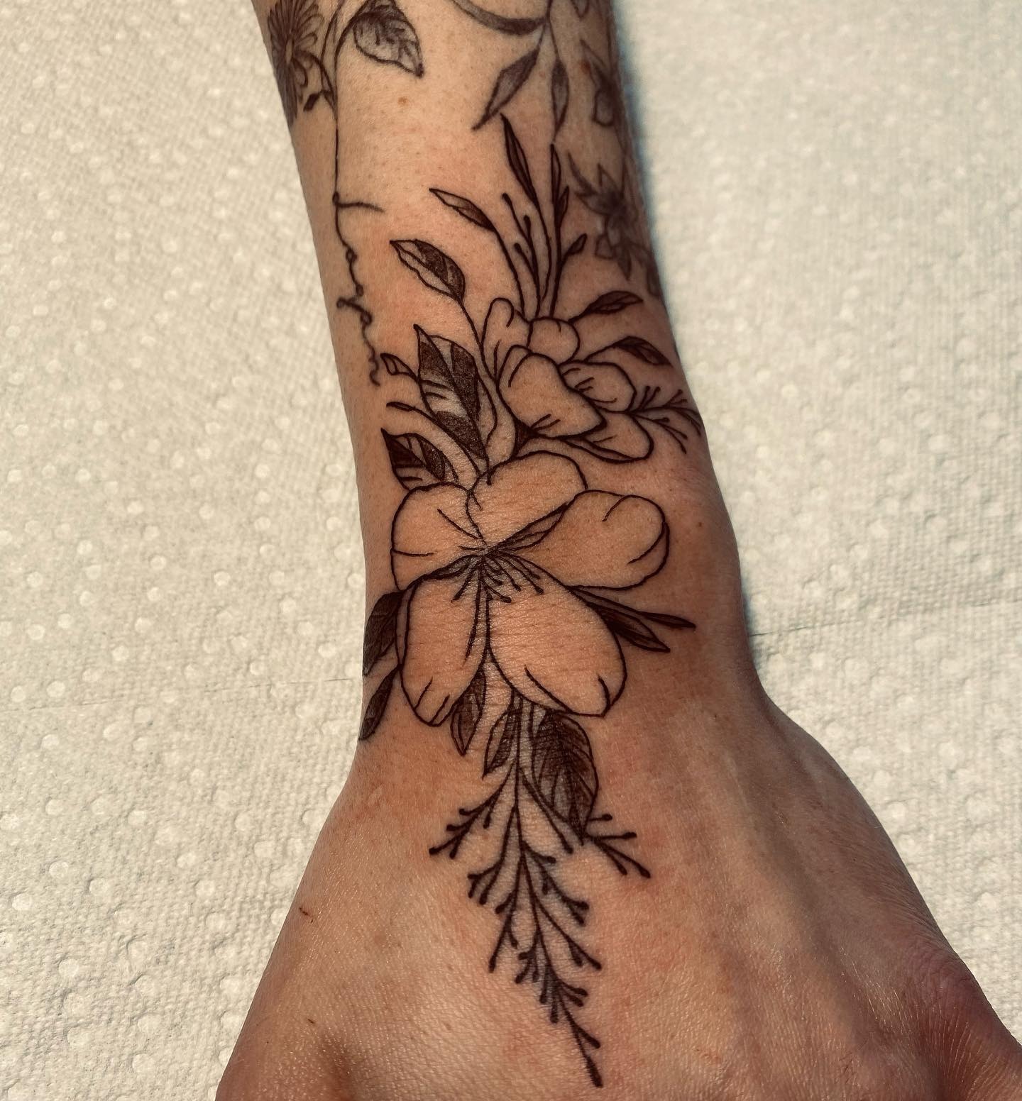 Wildflower Bouquet Wrist Tattoo Tattoo Design