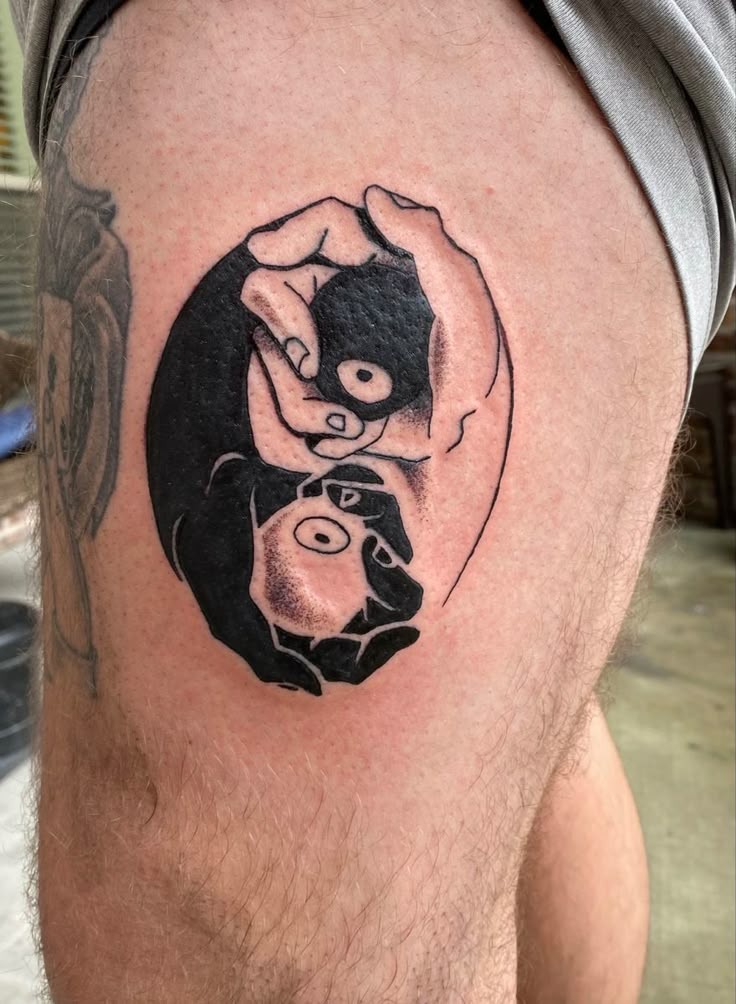 The art depicts two pairs of hands of different skin tones holding together the symbol of Yin and Yang, connecting human contact with spiritual harmony.