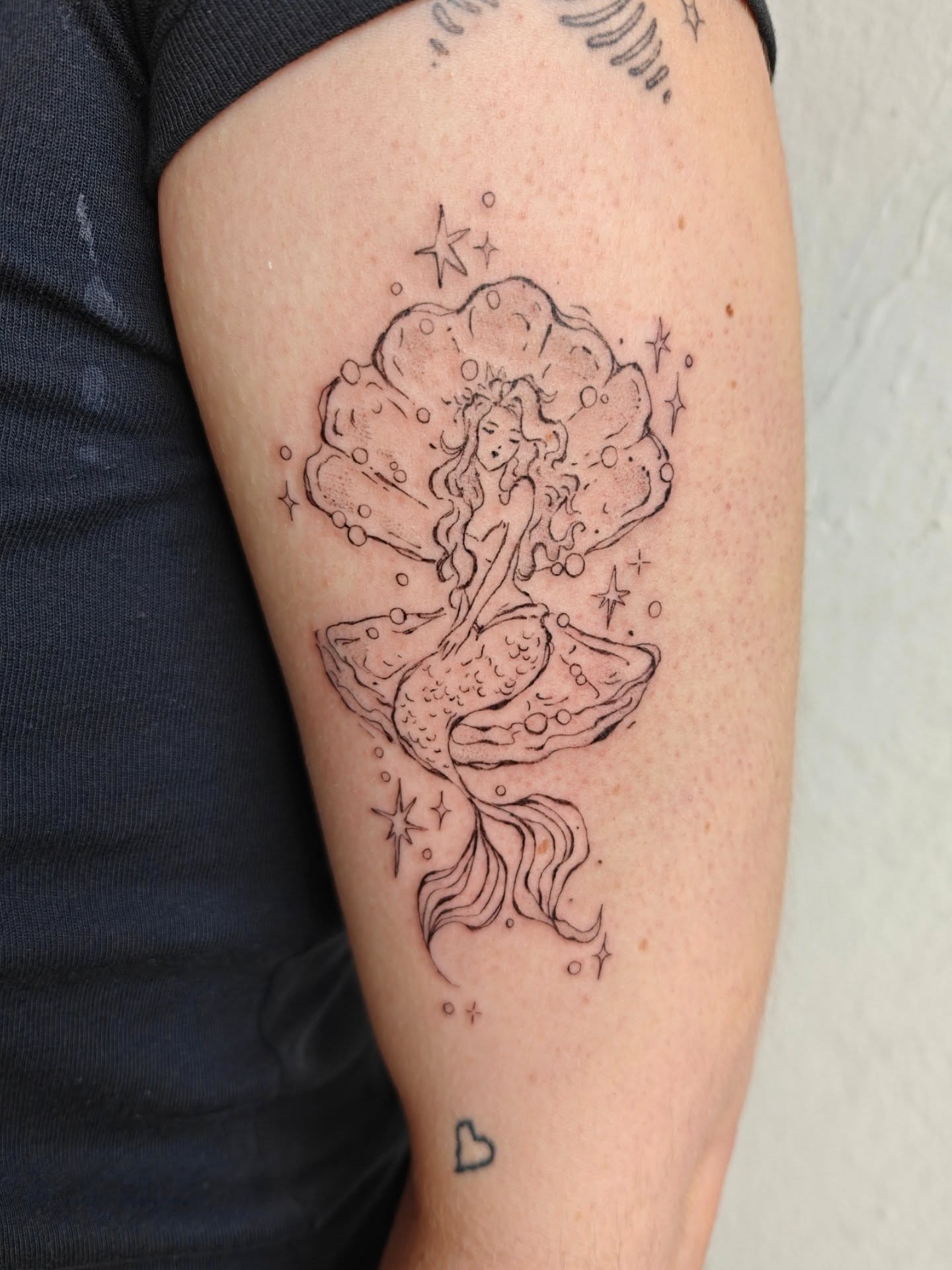 Mermaid in Seashell Tattoo Tattoo Design