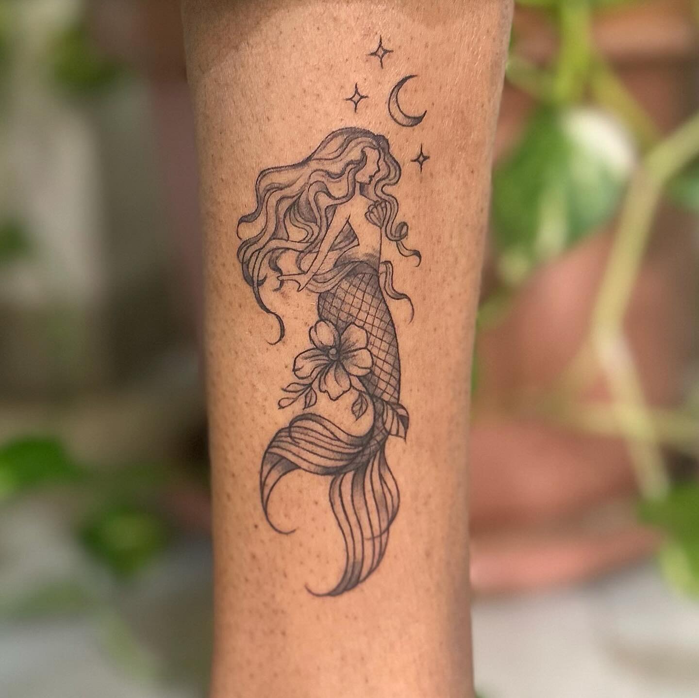 Mermaid With Hibiscus Flower Tattoo Tattoo Design