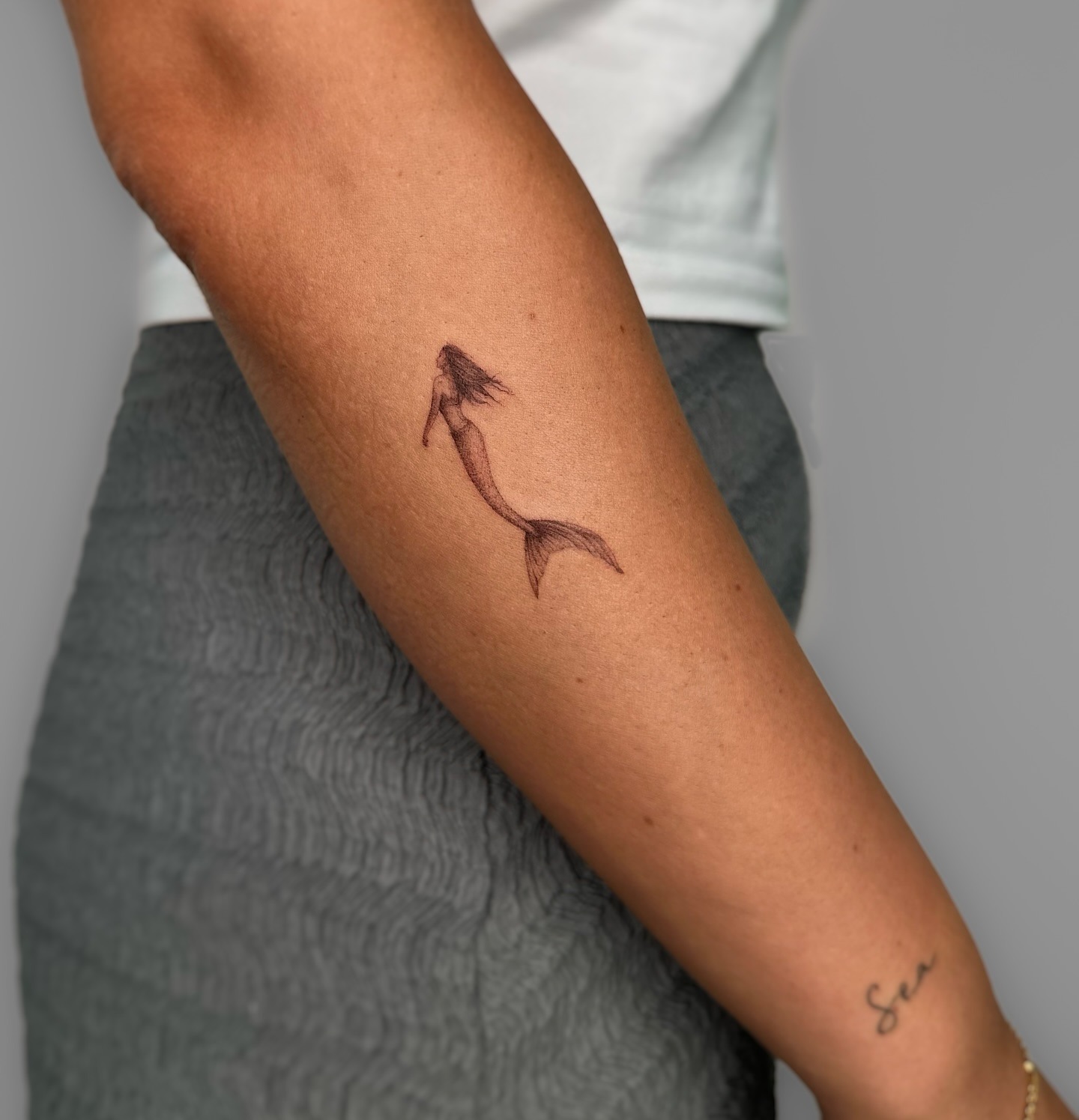 Minimalist Mermaid Silhouette Tattoo Tattoo Design