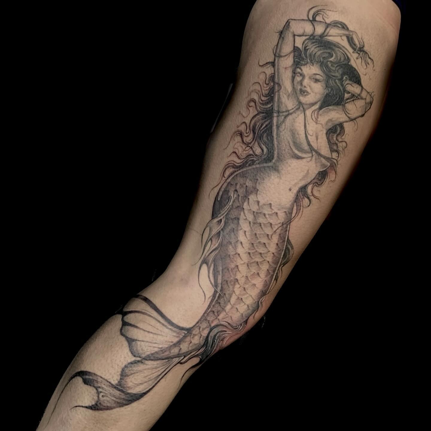Realistic Mermaid Portrait Tattoo Tattoo Design