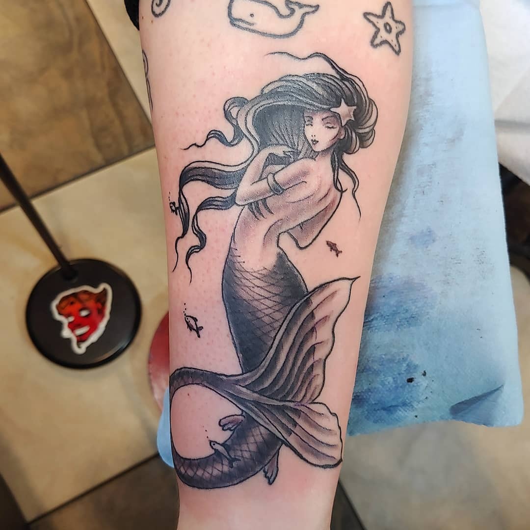 Sleeping Mermaid Tattoo Tattoo Design