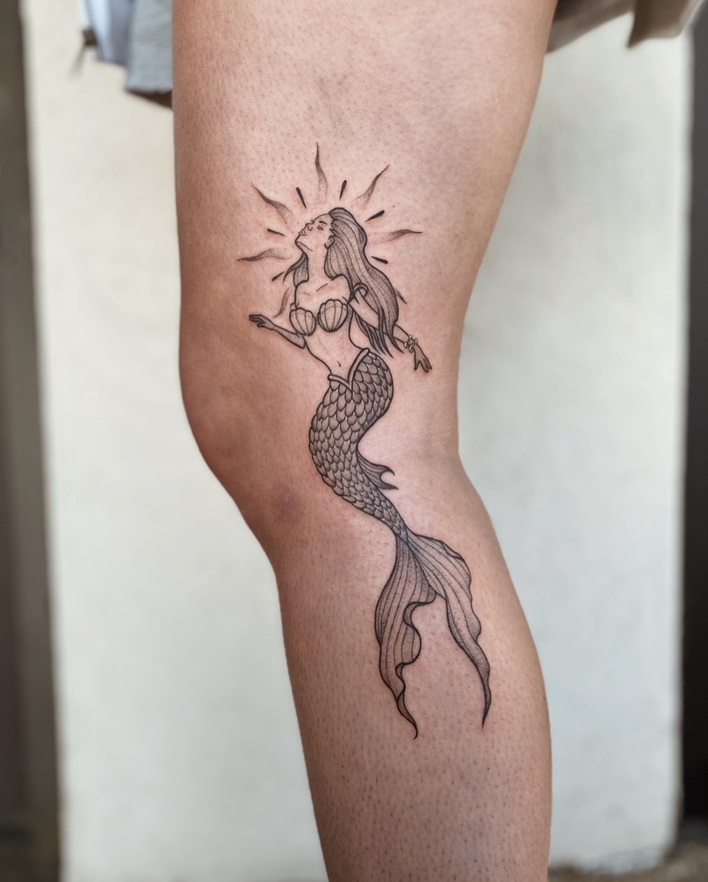 Sun Halo Mermaid Tattoo Tattoo Design