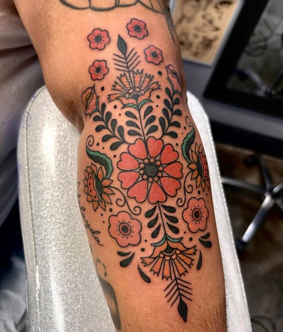 Vibrant Floral Design in Mexican Tattoo Art Tattoo Design