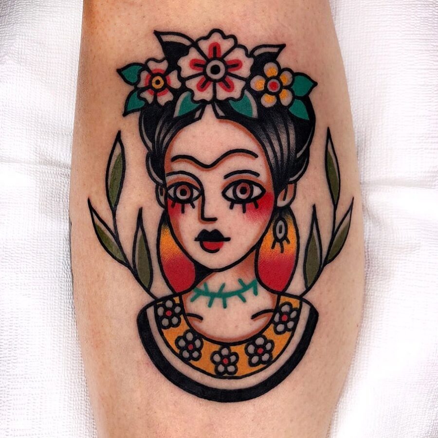 Vibrant Frida Kahlo Inspired Tattoo Design Tattoo Design