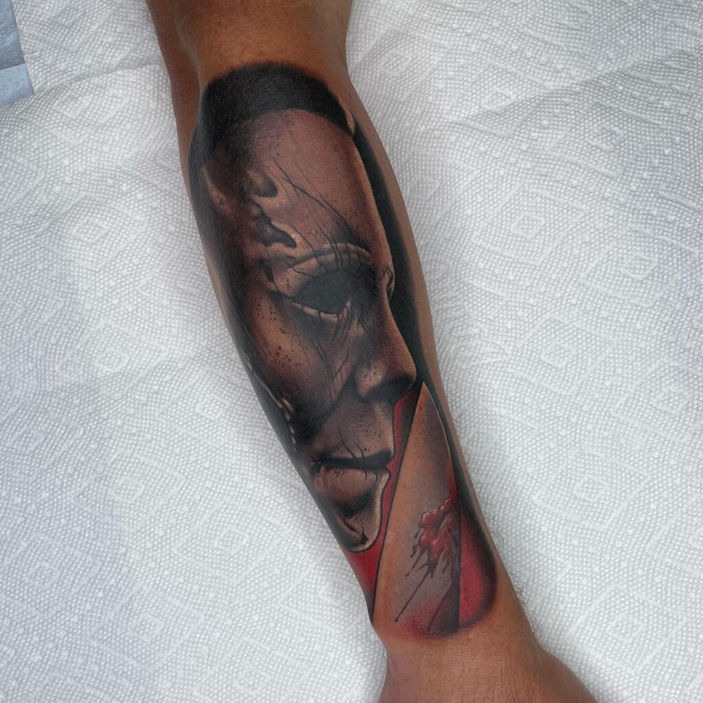 Michael Myers and Clown Mask Tattoo Tattoo Design