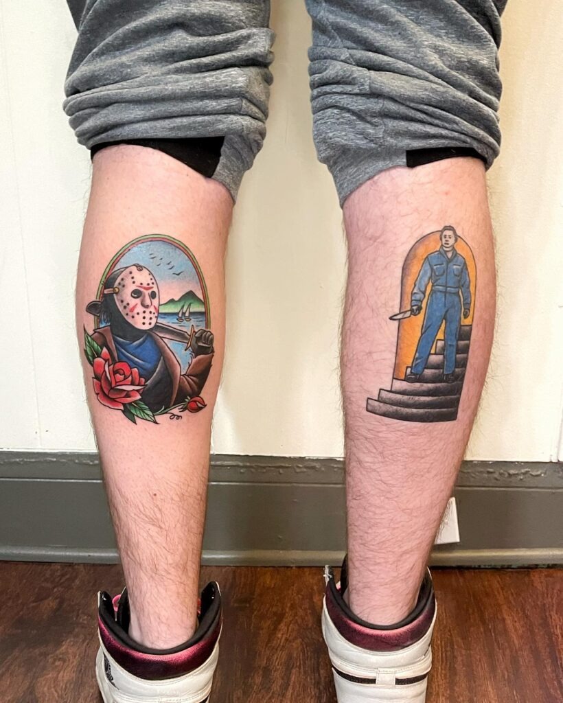 Michael Myers and Ghostface Knife Tattoo Tattoo Design