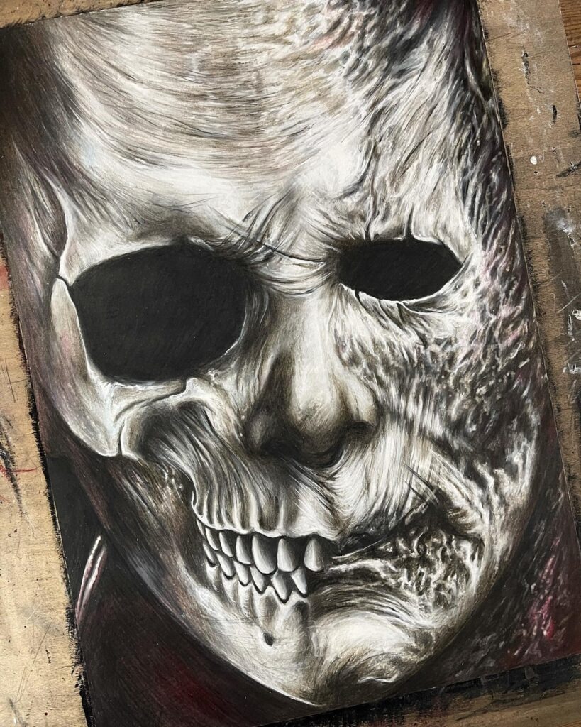 Michael Myers and Pumpkin Knife Tattoo Tattoo Design