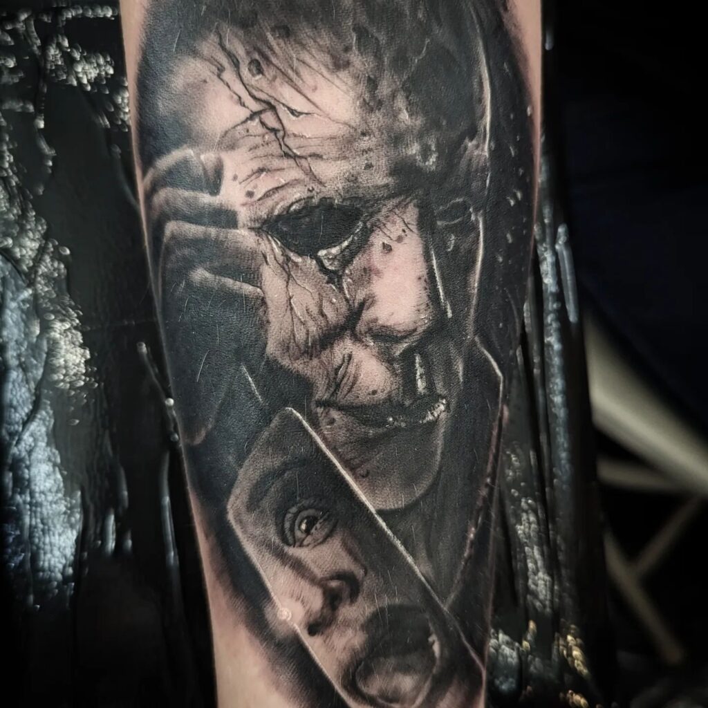 Michael Myers Floral Knife Tattoo Tattoo Design