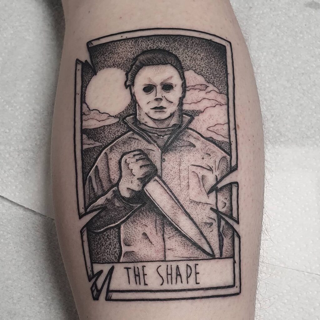 Minimalist Michael Myers Chest Tattoo Tattoo Design