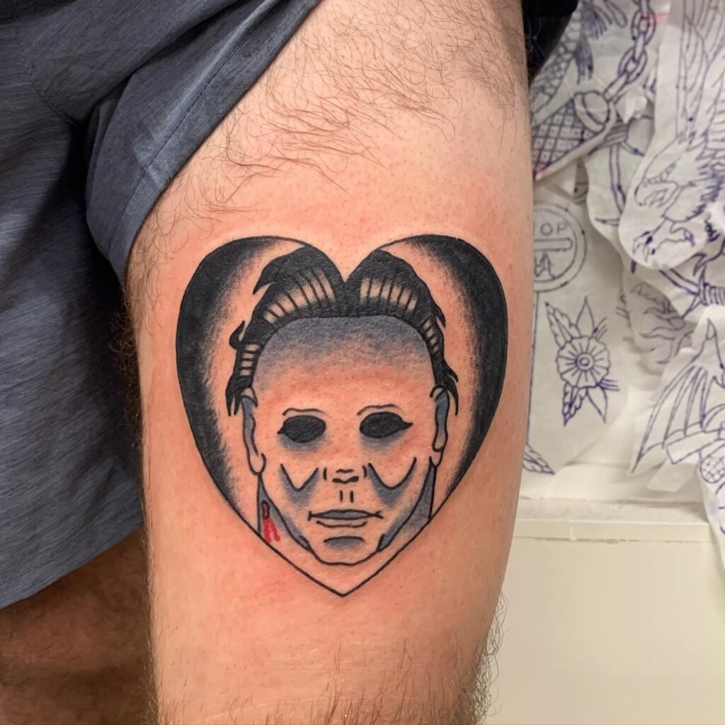 Minimalist Michael Myers Portrait Tattoo Tattoo Design