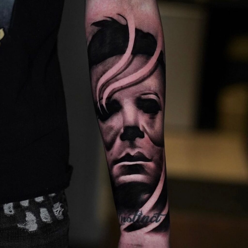 Realistic Michael Myers Full Arm Tattoo Tattoo Design