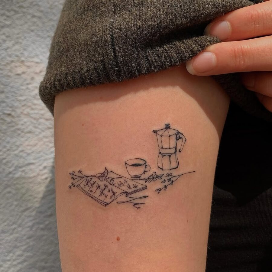 Artful reminder of serenity through mindfulness rituals Tattoo Design