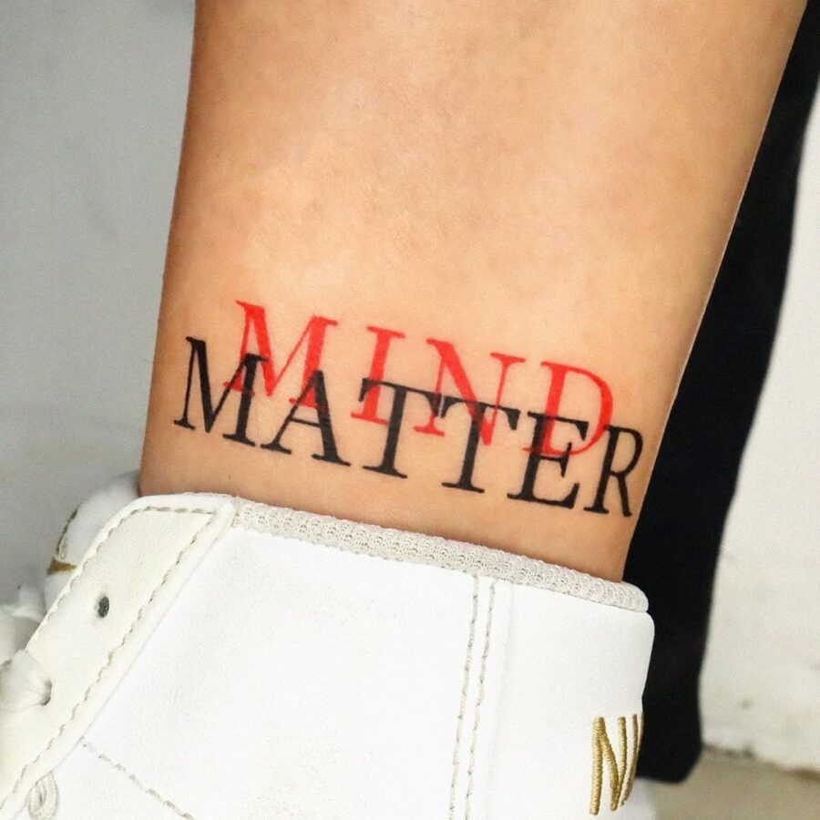 Bold expression of mindfulness and focus Tattoo Design