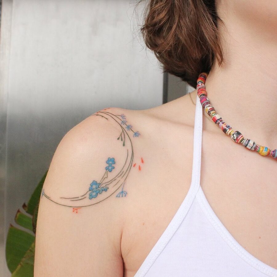 Delicate flower tattoo symbolizes mindfulness and growth Tattoo Design