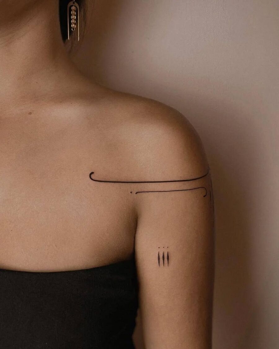 Elegant lines embodying mindfulness and simplicity Tattoo Design