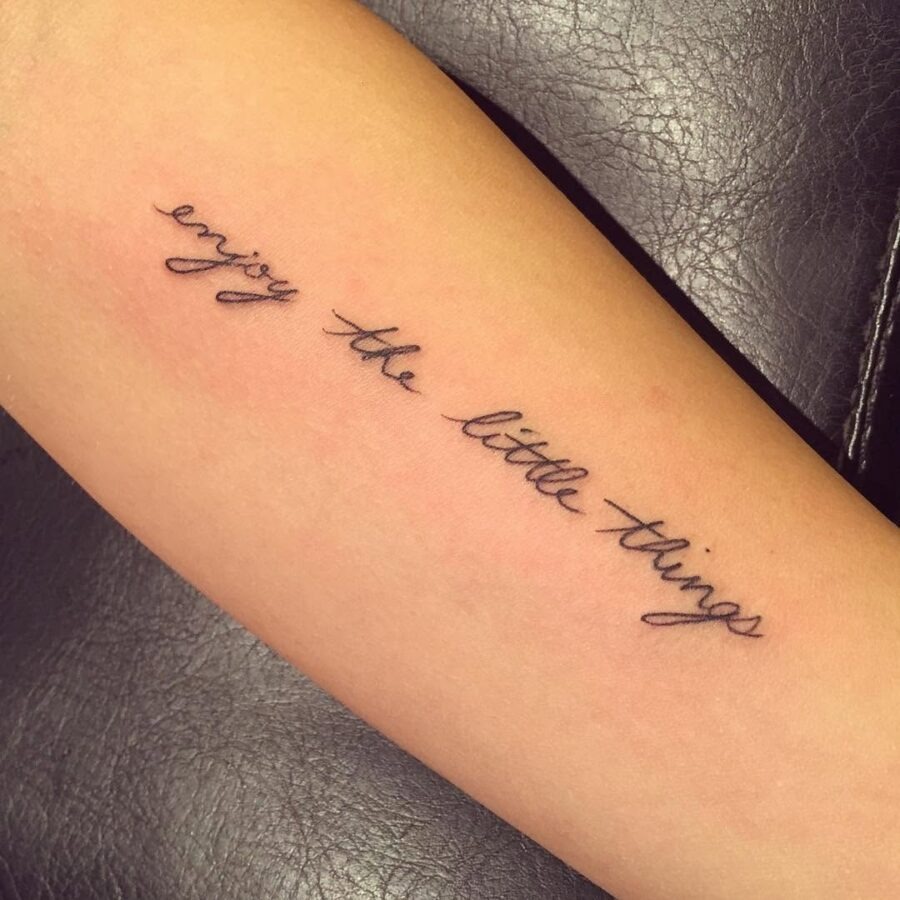 Elegant reminder to cherish daily moments Tattoo Design