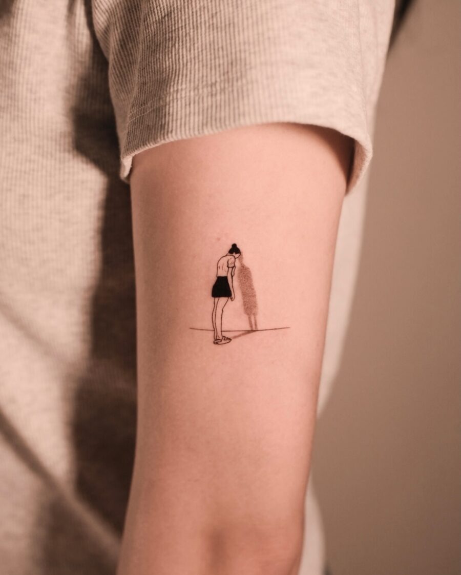 Elegant tattoo embodying quiet reflection and mindfulness Tattoo Design