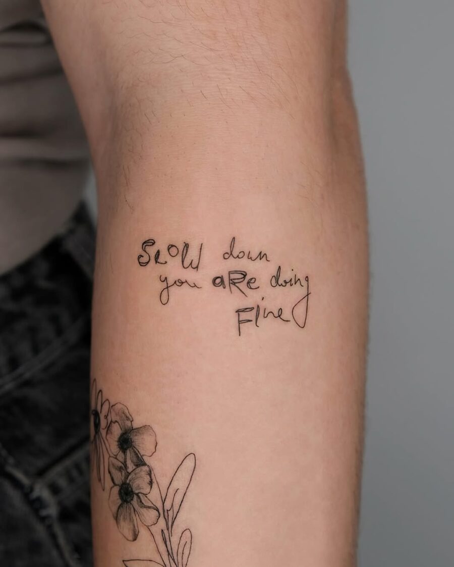 Gentle Reminder: You Are Doing Fine Tattoo Design
