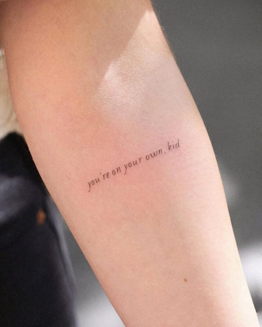 Inspiring mantra tattoo for self-discovery. Tattoo Design
