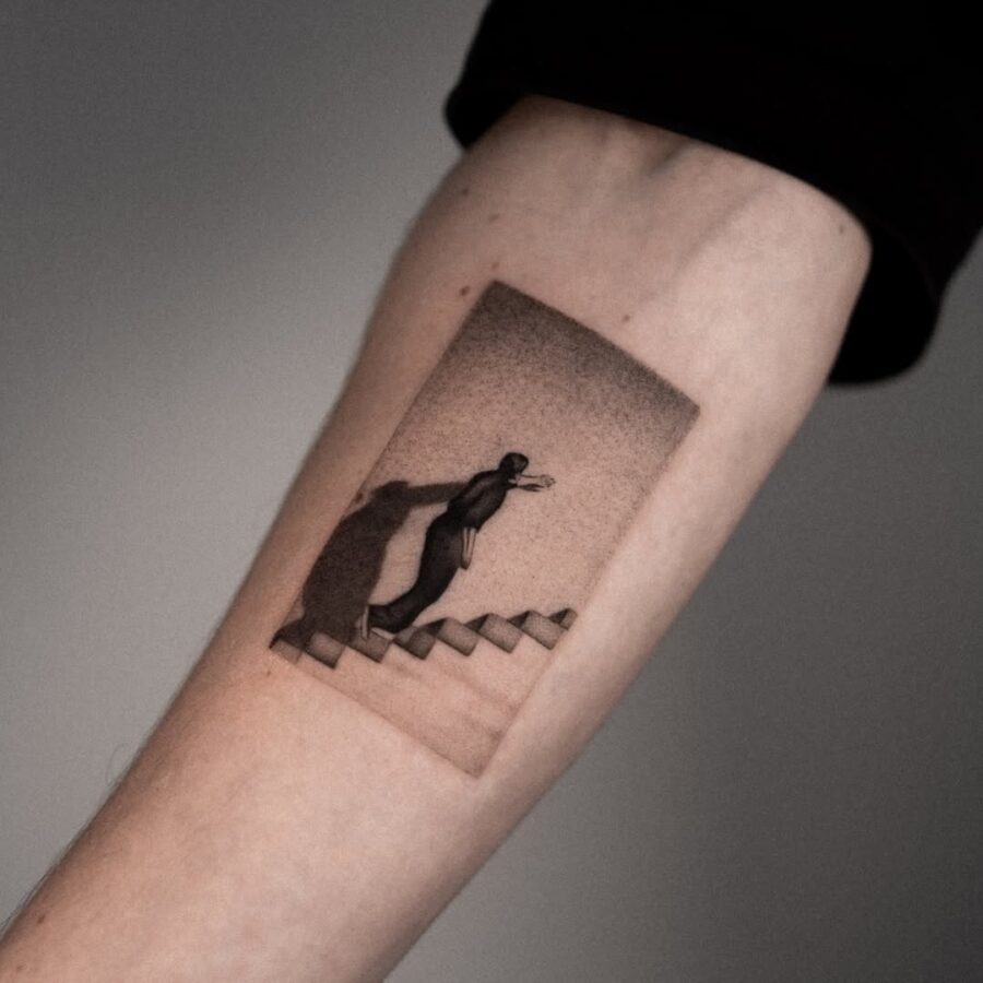 Symbol of growth and introspection through art Tattoo Design
