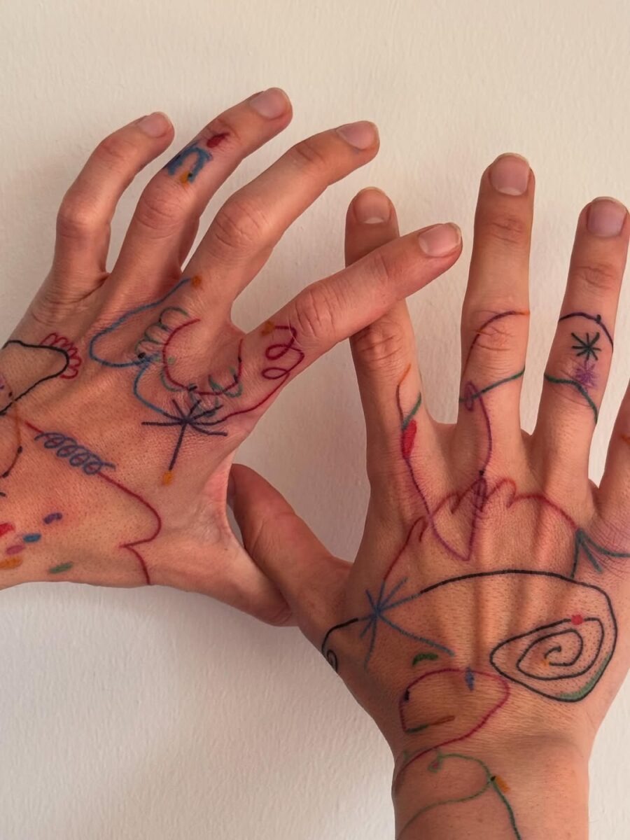 Unique artistic mindfulness tattoos on hands Tattoo Design