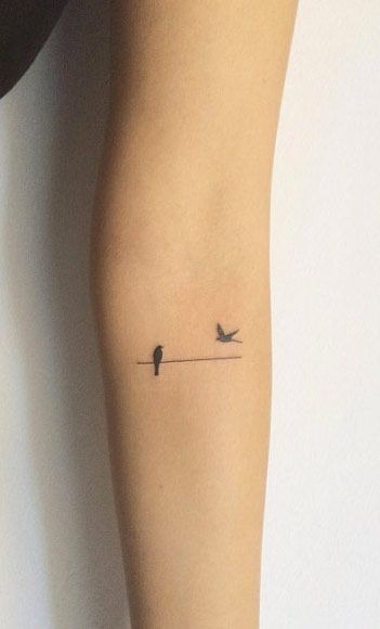 Minimal Birds on a Line Tattoo Tattoo Design