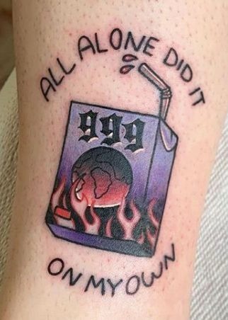 Handwritten 999 Note Tattoo Design
