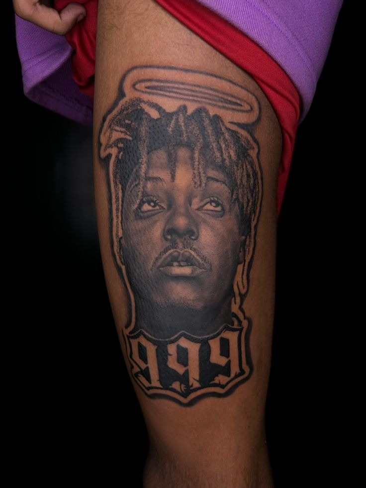 Red-Wash WRLD Tag with 999 Tattoo Design