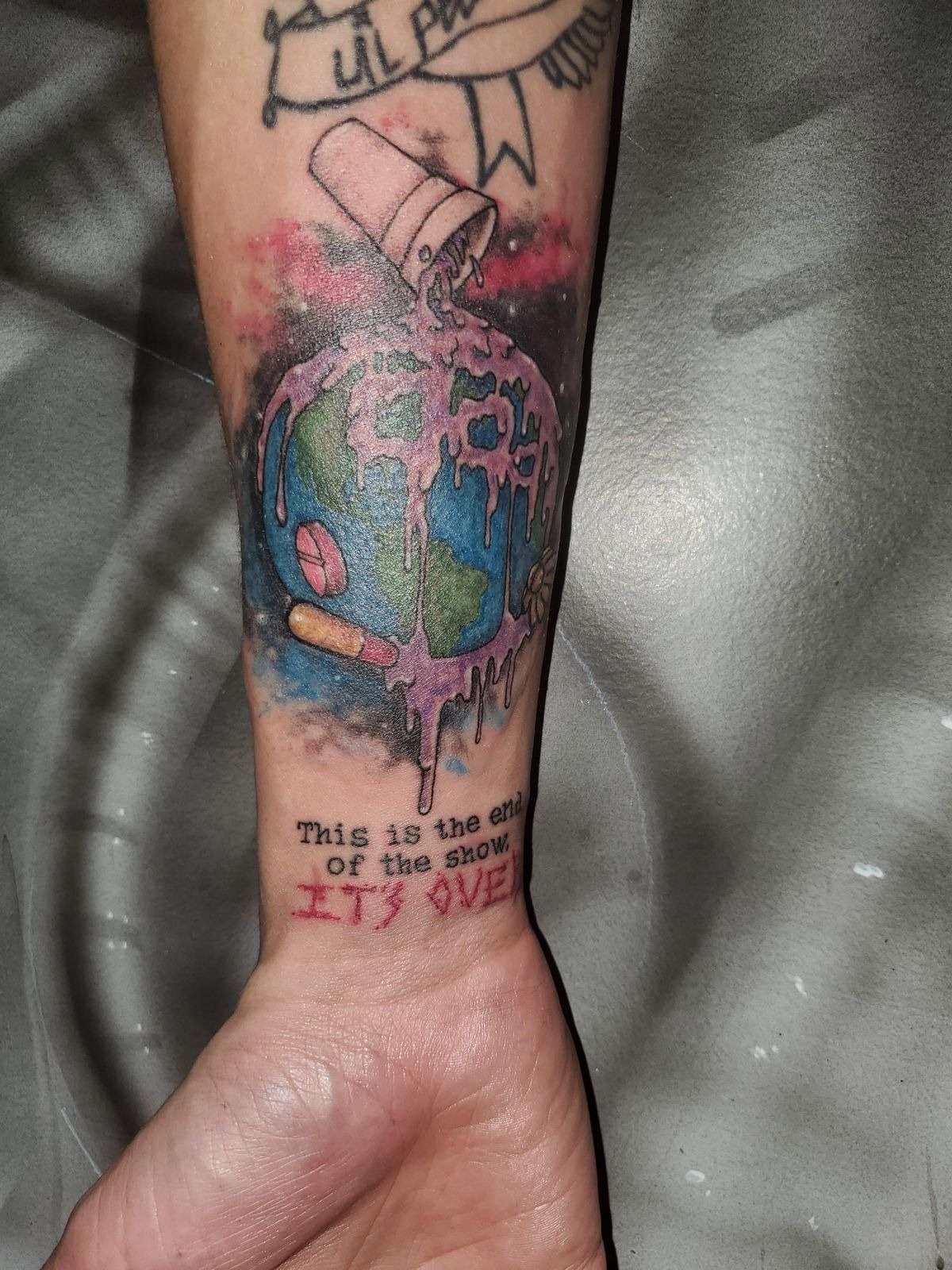 Rose Stem 999 Script Tattoo Design