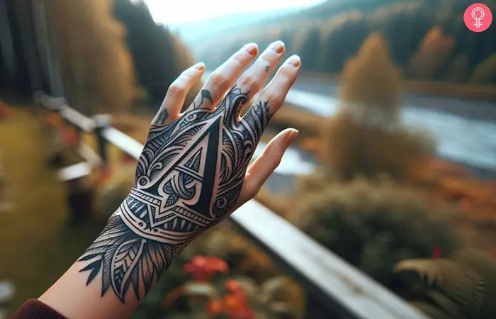 In contrast to the minimalist approach, another example uses a bold, black font on the forearm.